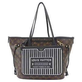 Sac cabas Louis Vuitton Monogram Neverfull Inside Out en toile enduite de cuir de veau Marron Noir