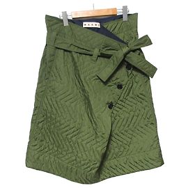 Marni GOMAZ18CW0 Saia acolchoada de nylon Verde