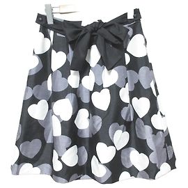 Autre Marque TO BE CHIC Jupe à imprimé cœur Noir Autre