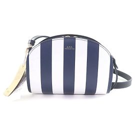 Apc A.P.C. sac demi-lune bolsa de ombro em couro Azul Outro