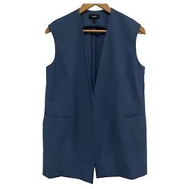 Chaleco STRETCH OXFORD sin cuello Theory Azul