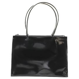 Sac cabas 2way en cuir verni Salvatore Ferragamo Noir