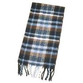 Autre Marque URBAN RESEARCH Check Schal mit Fransen Braun Blau
