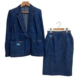 Autre Marque Set 2 pezzi in denim con ricamo floreale LEONARD Blu