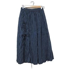 Autre Marque BEATING HEART Stripe Long Skirt Blue Navy blue