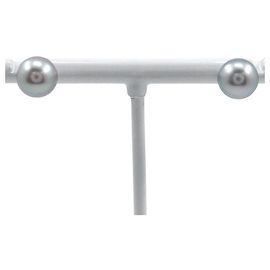 Autre Marque Brincos de pérola e ouro branco K14 Prata