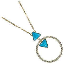 Colar Labyrinth de cristal redondo Swarovski Dourado