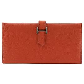 Hermès Béarn Veau Epsom Long Wallet Orange