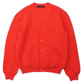 Wollstrickjacke mit geprägtem Louis Vuitton Logo Rot