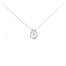 Autre Marque 10K Weißgold-Diamant-Halskette Silber