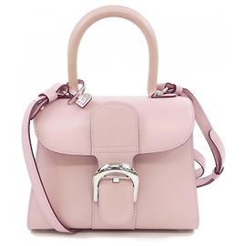 Bolsa de couro mini Delvaux Brillant Rosa