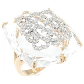 Autre Marque Anillo Casato de cuarzo sintético Au750 oro rosa Rosa