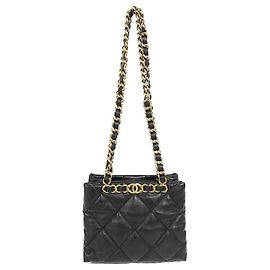 Borsa a tracolla in agnello Chanel Nero Gold hardware