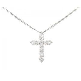Autre Marque Pt900/Pt850 Diamant-Halskette Silber