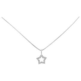 Autre Marque Colar de ouro branco e diamantes Au750 Prata