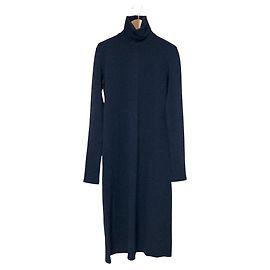 Autre Marque Cabana Turtleneck Slit Dress Blue Other
