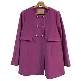 Autre Marque Maglie le cassetto Wool Collarless Coat Rosa