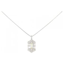 Autre Marque Diamant-Halskette PT900 PT850 Silber
