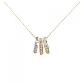 Autre Marque Collier en diamants tricolore Au750 Doré