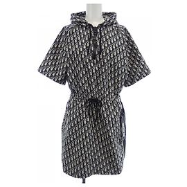 Robe en taffetas technique Christian Dior Oblique Marron Beige