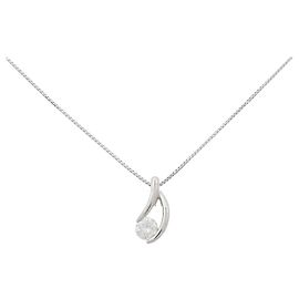 Autre Marque Platin PT850 Diamant-Halskette Silber