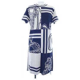 Hermès Hermes Silk Blend Dress Black White