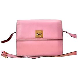 Céline Bolsa de ombro em couro Celine Rosa
