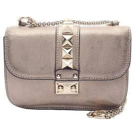 Borsa a tracolla in pelle Valentino Rockstud D'oro