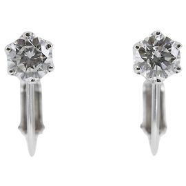 Autre Marque Brincos de ouro branco K14 e diamantes Prata