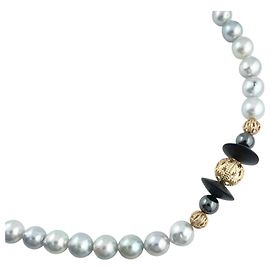 Autre Marque Colar de pérolas e hematite Au750 Dourado