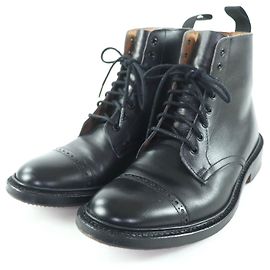 Autre Marque Tricker's Black Leather Short Boots Black
