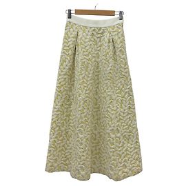 Autre Marque Ballsey Shiny Jacquard Skirt White Yellow
