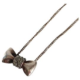 Chloé Colar Chloe Ribbon com strass Prata