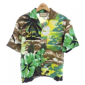 Camicia a maniche corte Gucci Marrone Altro