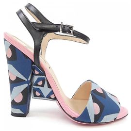 Sandales Fendi Rose Bleu Bleu Marine