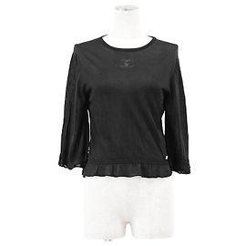 Top de malha 100% seda Chanel P74998 Preto