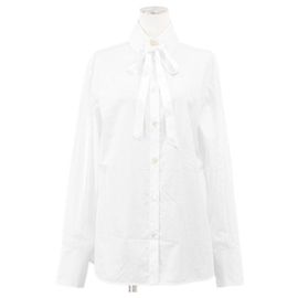 Camicia Chanel Broadshirt in cotone a maniche lunghe Bianco