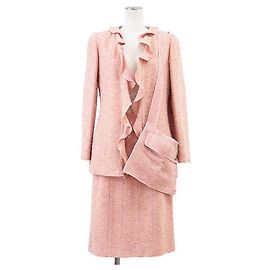 Chanel 99A P14314 Wool Blend Setup Brown Pink Beige