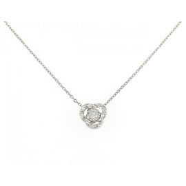 Autre Marque 4C-Platin-Diamant-Halskette Silber