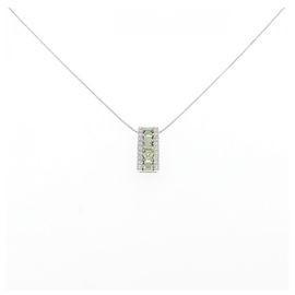 Autre Marque Au750 Saphir-Diamant-Halskette Silber