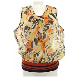 Top Dries Van Noten Nero Arancione Giallo