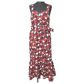 Autre Marque Robe à imprimé check GRACE CONTINENTAL Rouge