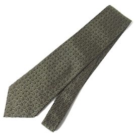 Corbata de seda jacquard Horsebit Gucci Verde Caqui