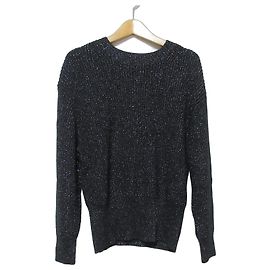 Autre Marque PLST Metallic Knit Pullover Black