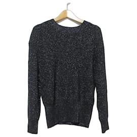 Autre Marque PLST Strickpullover mit Metallic-Effekt Schwarz