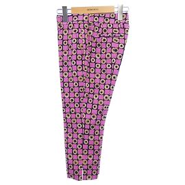 Prada Cropped Pants Black Pink Beige