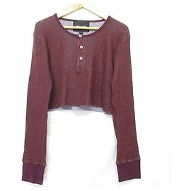 Top Henley cropped de manga comprida MARC JACOBS Roxo