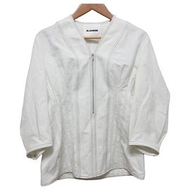Jil Sander Half Zip Blouse White Eggshell