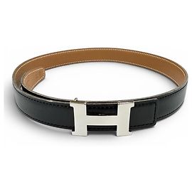 Hermès HERMES Vintage Ledergürtel Braun Schwarz