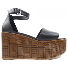 Hermès Sandales Illusion en cuir de veau Hermes Noir Autre